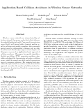 Cover page: Application-Based Collision Avoidance in Wireless Sensor Networks