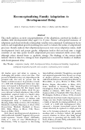 Cover page: Reconceptualizing Family Adaptation to Developmental Delay