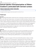 Cover page: Solute-Uptake Characterization of Water-Gradient Laminated Soft Contact Lenses