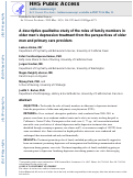 Cover page: A descriptive qualitative study of the roles of family members in older men's depression treatment from the perspectives of older men and primary care providers