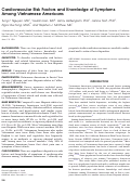 Cover page: Cardiovascular Risk Factors and Knowledge of Symptoms Among Vietnamese Americans