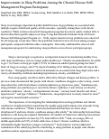 Cover page: Improvements in Sleep Problems Among the Chronic Disease Self-Management Program Participants
