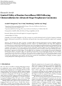 Cover page: Limited Utility of Routine Surveillance MRI Following Chemoradiation for Advanced-Stage Oropharynx Carcinoma