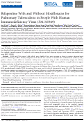 Cover page: Rifapentine With and Without Moxifloxacin for Pulmonary Tuberculosis in People With Human Immunodeficiency Virus (S31/A5349)