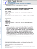 Cover page: The challenge of recruiting diverse populations into health research: an embedded social science perspective