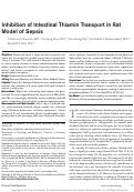 Cover page: Inhibition of Intestinal Thiamin Transport in Rat Model of Sepsis.