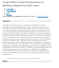 Cover page: Large sulfur isotope fractionations in Martian sediments at Gale crater
