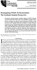 Cover page: Reimagining TESOL Professionalism: The Graduate Student Perspective