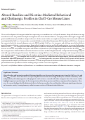 Cover page: Altered Baseline and Nicotine-Mediated Behavioral and Cholinergic Profiles in ChAT-Cre Mouse Lines