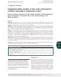 Cover page: Integrated safety studies of the urate reabsorption inhibitor lesinurad in treatment of gout