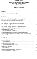 Cover page: Table of Contents