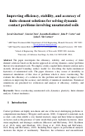 Cover page: Improving Efficiency, Stability, and Accuracy of Finite Element Solutions for Solving Dynamic Contact Problems Involving Unsaturated Soils