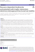 Cover page: Resource-dependent biodiversity and potential multi-trophic interactions determine belowground functional trait stability