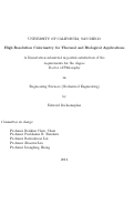 Cover page: High Resolution Calorimetry for Thermal and Biological Applications