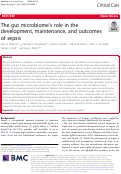 Cover page: The gut microbiome’s role in the development, maintenance, and outcomes of sepsis