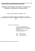 Cover page: Trigeminal and olfactory sensitivity: comparison of modalities and methods of measurement