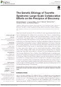 Cover page: The Genetic Etiology of Tourette Syndrome: Large-Scale Collaborative Efforts on the Precipice of Discovery.