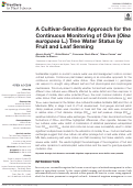 Cover page: A Cultivar-Sensitive Approach for the Continuous Monitoring of Olive (Olea europaea L.) Tree Water Status by Fruit and Leaf Sensing