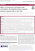 Cover page: Effects of long-term and brain-wide colonization of peripheral bone marrow-derived myeloid cells in the CNS