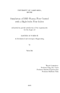 Cover page: Simulation of DBD Plasma Flow Control with a High-Order Flow Solver