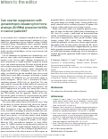 Cover page: Can ovarian suppression with gonadotropin-releasing hormone analogs (GnRHa) preserve fertility in cancer patients?