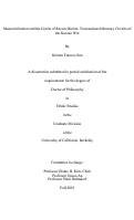 Cover page: Memorialization and the Limits of Reconciliation: Transnational Memory Circuits of the Korean War