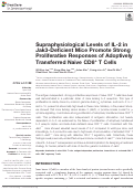 Cover page: Supraphysiological Levels of IL-2 in Jak3-Deficient Mice Promote Strong Proliferative Responses of Adoptively Transferred Naive CD8+ T Cells.