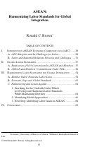 Cover page: ASEAN: Harmonizing Labor Standards for Global Integration