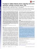 Cover page: Prodigiosin inhibits Wnt/β-catenin signaling and exerts anticancer activity in breast cancer cells