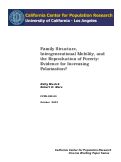 Cover page: Family Structure, Intergenerational Mobility, and the Reproduction of Poverty: Evidence for Increasing Polarization?