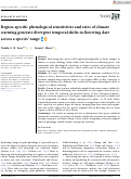 Cover page: Region‐specific phenological sensitivities and rates of climate warming generate divergent temporal shifts in flowering date across a species' range