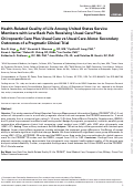 Cover page: Health-Related Quality of Life Among United States Service Members with Low Back Pain Receiving Usual Care Plus Chiropractic Care vs Usual Care Alone: Secondary Outcomes of a Pragmatic Clinical Trial