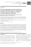 Cover page: Two-year longitudinal assessment of physicians perceptions after replacement of a longstanding homegrown electronic health record: does a J-curve of satisfaction really exist?