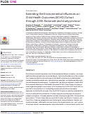 Cover page: Extending the Environmental influences on Child Health Outcomes (ECHO) Cohort through 2030: Rationale and study protocol.