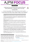 Cover page: Nutritional Avocado Intervention Improves Physical Activity Measures in Hispanic/Latino Families: A Cluster RCT