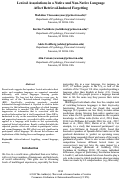 Cover page: Lexical Associations in a Native and Non-Native LanguageAffect Retrieval-Induced Forgetting