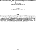 Cover page: I Never Even Considered That!: Investigating explanations for adults failures tolearn conjunctive causal rules