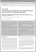 Cover page: Initial clinical observations of intra- and interfractional motion variation in MR-guided lung SBRT.