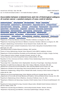 Cover page: Association between endometriosis and risk of histological subtypes of ovarian cancer: a pooled analysis of case–control studies