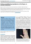 Cover page: Solitary noninfiltrating angiolipoma on the finger, an unusual localization.