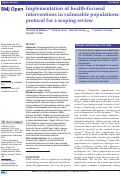 Cover page: Implementation of health-focused interventions in vulnerable populations: protocol for a scoping review.