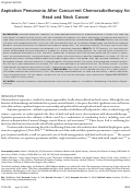 Cover page: Aspiration pneumonia after concurrent chemoradiotherapy for head and neck cancer