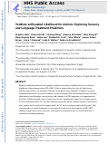 Cover page: Toddlers at Elevated Likelihood for Autism: Exploring Sensory and Language Treatment Predictors.