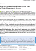 Cover page: Divergent Learning-Related Transcriptional States of Cortical Glutamatergic Neurons.
