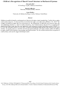 Cover page: Children’s Recognition of Shared Causal Structure in Mechanical Systems