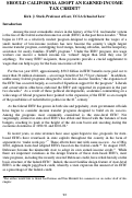 Cover page: Three: Should California Adopt an Earned Income Tax Credit?