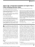 Cover page: Impact of age on perioperative complications and length of stay in patients undergoing noncardiac surgery.