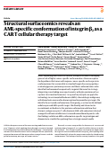 Cover page: Structural surfaceomics reveals an AML-specific conformation of integrin β2 as a CAR T cellular therapy target