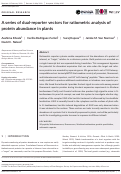 Cover page: A series of dual‐reporter vectors for ratiometric analysis of protein abundance in plants