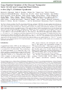 Cover page: Copy-Number Variation of the Glucose Transporter Gene SLC2A3 and Congenital Heart Defects in the 22q11.2 Deletion Syndrome